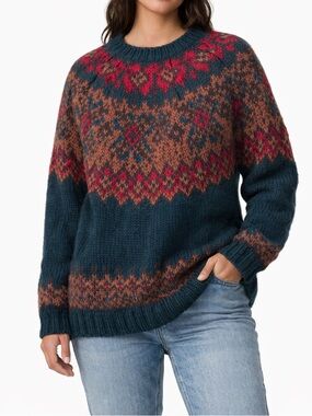 Vintage GAP Fair Isle Sweater Nordic Chunky Knit Men’s S Unisex